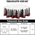 thumbnail image 2 of Christmas Round Tablecloth 60 Inch Winter Christmas Trees Snowflake Black and Red Buffalo Plaid Table Cloth Christmas Holiday Polyester Circle Table Cover for Dining Room Home Decor, 2 of 7