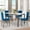 Blue, variant on Kitchen Dining Table Set for 4, Home Kitchen Table with Marble Tabletop and 4 PU Leather Chairs, Metal Frame Pub Table Set, Dinette Set for Family Gathering & Dining - Easy to Assemble