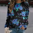 thumbnail image 1 of Pntutb, camiseta de manga larga holgada con cuello redondo y estampado de flores informal a la moda de verano para mujer, blusa, jersey Pntutb Pntutb-1880, 1 of 5