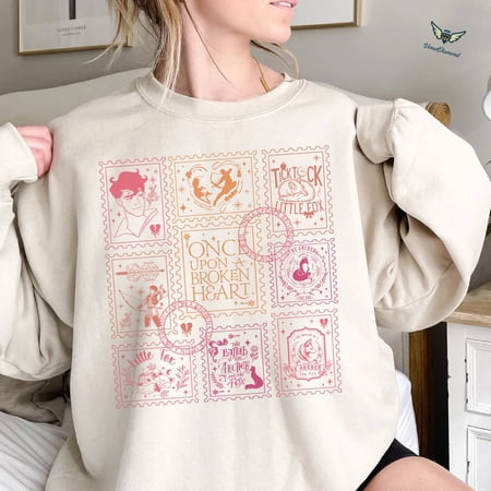 SWEATSHIRT Archer And The Fox Stamps Art Sweatshirt, Once Upon A Broken Heart , A Curse For True Love, Stephanie Garber Book, Ouabh Merch,Bookish Shirt