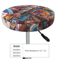 thumbnail image 4 of Honeii Fantasy Colorful Beast Pattern Bar Stool Covers-Round Stools Seat Covers, Washable Stool Cushion Slipcover Elastic Bar Chair Covers-14 inch, 4 of 7