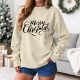 thumbnail image 2 of Jkety Christmas Light Sweatshirt for Women Christmas Sweatshirts for Women Merry Christmas Shirt Xmas Tree Graphic Long Sleeve Vacation Pullover Tops Beige,M, 2 of 6