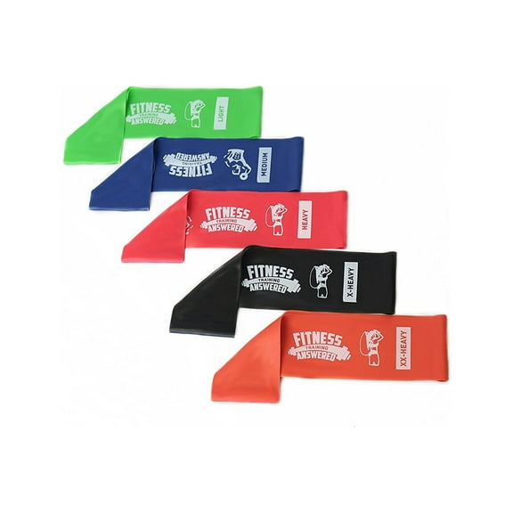 Resistance Bands - Yoga Fitness Bands - 10x2 in 5-Pack- Progressive Loop Band Weights - Best Rehab -