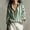Green striped button down blouse a1, variant on Women Striped Button Down Long Sleeve Blouse Loose Fit Collared Casual Beach Tunic Tops for Summer Vacation Daily Wear Office, Brown M