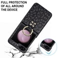 thumbnail image 5 of Dteck Case for Samsung Galaxy Z Flip 7,Shockproof Leather Ring Holder Case Hard PC Back Cover for Galaxy Z Flip 7,Black/Pattern, 5 of 7