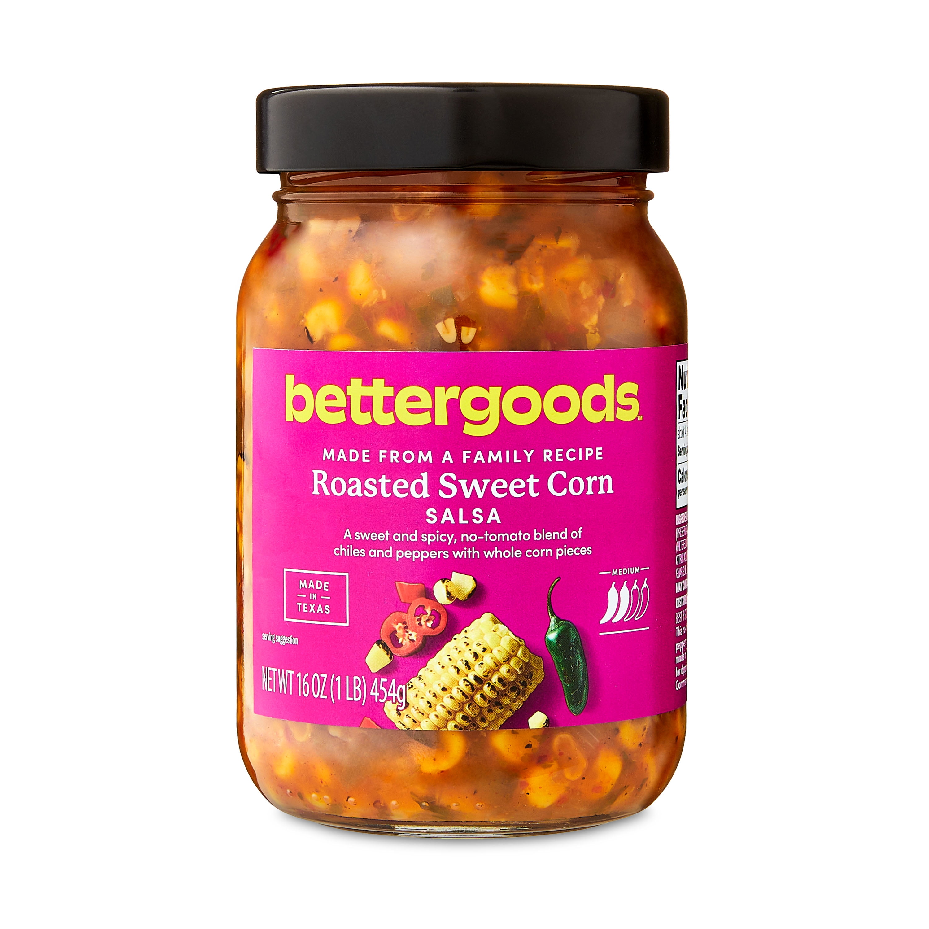 (3 pack) bettergoods Roasted Sweet Corn Salsa, Medium, 16 oz Jar