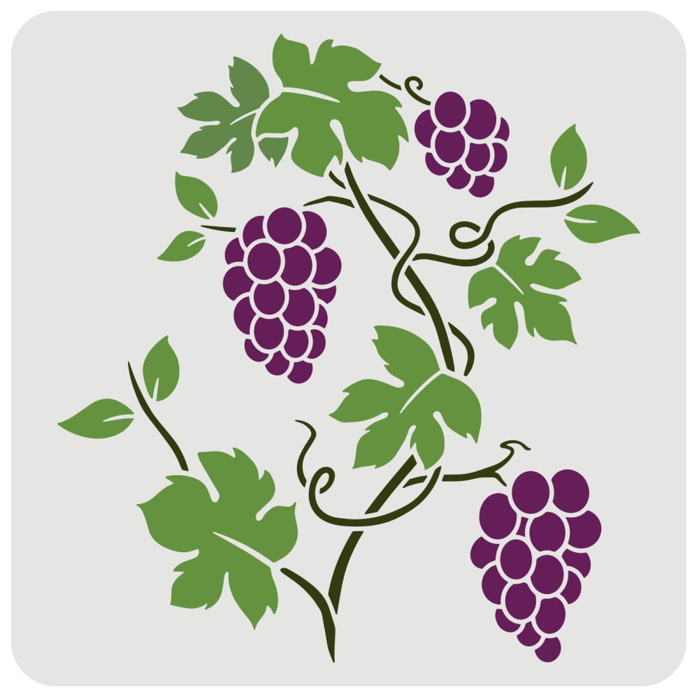 1pc Grapevine Stencil 30x30cm Small Grape Wall Stencil Template Classic Grape Vine Border