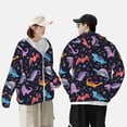 thumbnail image 6 of Balery Cartoon Dinosaur Men's Women's UPF 50+ Sun Protection Lightweight Hoodie Performance Long Sleeve Shirt for Fishing Running-Medium, 6 of 9