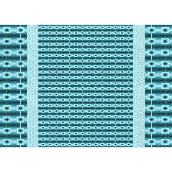 Ahgly Company Machine Washable Indoor Rectangle Transitional Dark Cyan Green Area Rugs, 6' x 9'