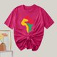 thumbnail image 4 of Camiseta de Cuello Redondo Impresa Nueva Moda Casual de Manga Corta de las Mujeres, Mezcla Ligera de Poliéster para la Primavera, 4 of 6