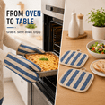 thumbnail image 4 of Oven Mitts and Pot Holders 4‑Piece Set, 2 Oven Mitts + 2 Pot Holders, Heat Resistant Quilted Cotton Kitchen Gloves for Baking Cooking Grilling, 4 of 6