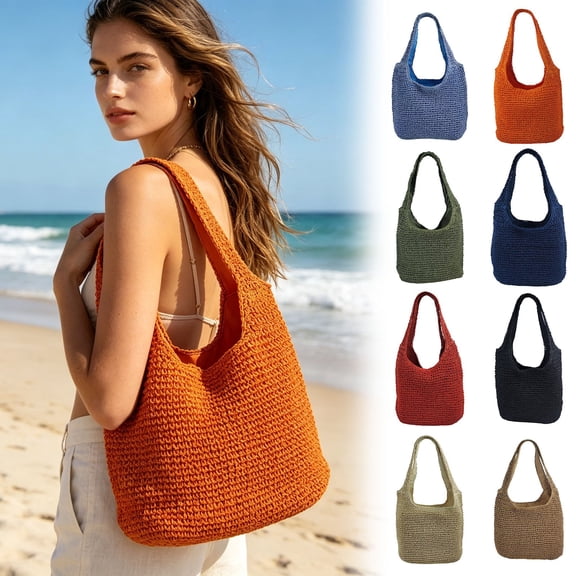 ibiyuan Small Crossbody Bags For Women Solid Color Handwoven Large Capacity Beach Shoulder Tote Bag Lightweight Daily Carryall Gifts For Women