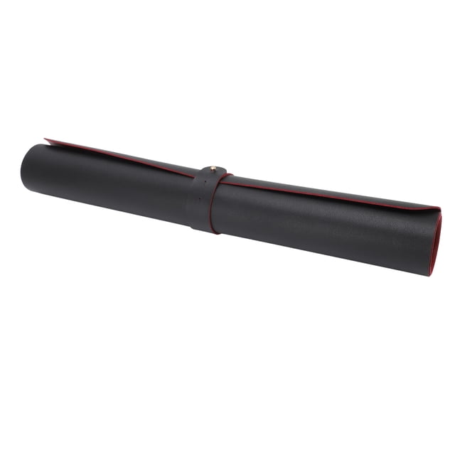 Alfombrilla De Maquillaje Grande De 2 Caras, De Cuero, Resistente Al Agua, Para Decoración De Uñas, Protector De Tocador, Parte Superior Para Salón De Casa, Negro Y Rojo Con