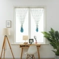 thumbnail image 6 of Sheer Voile Curtain Valances, Leaves Embroidered Valance Curtains Rod Pocket, Small Sheer Window Curtains Treatment for Bedroom/Living Room/Bathroom(1 Panel, 54x16 Inch, Blue), 6 of 9