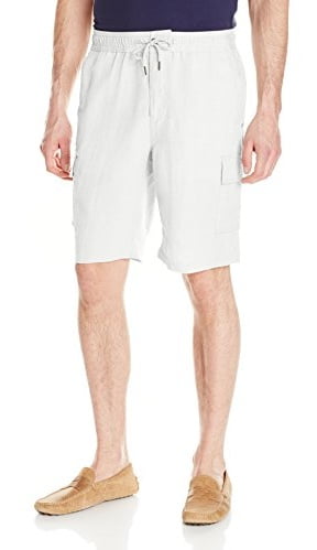 men's elastic drawstring cargo shorts
