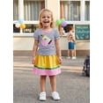 thumbnail image 6 of BemeyourBBs Toddler Baby Back to School Outfit First Day of School Kindergarten Outfit Baby Girls Summer Clothes Puff Short Sleeve Apple Pencil Embroidery Striped T Shirt Tops and Skirt Set, 6 of 9