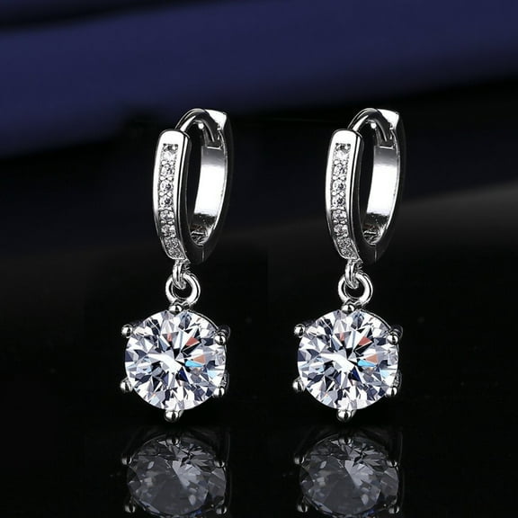 Vireellx Diamond Earrings for Women Tassel Imitation Moissanite Six Claw Two Carat Earrings Jewelry for Her Birthday Christmas Gift