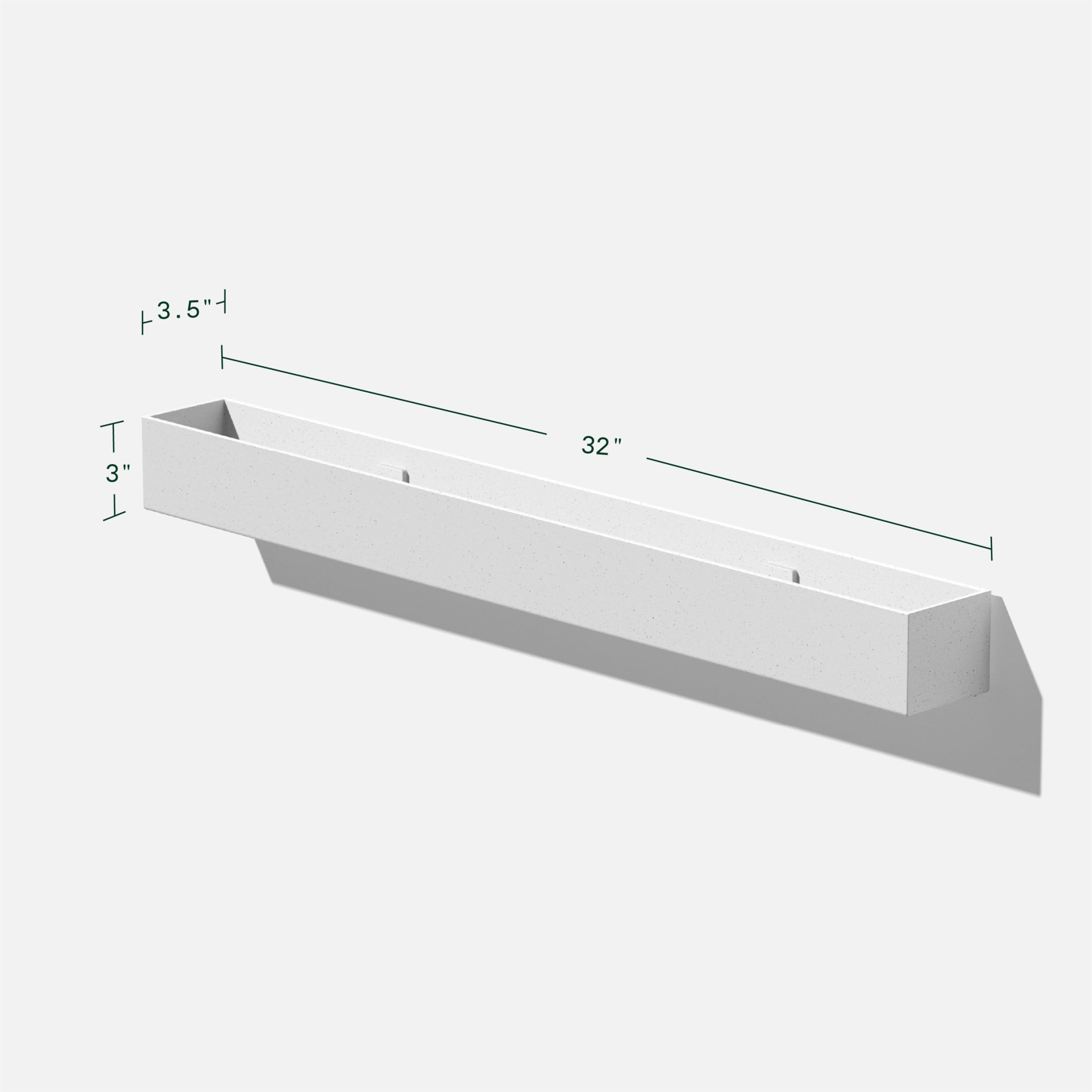 Veadek Geo Series Trough Hanging 32" Planter - White