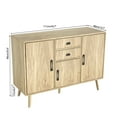 thumbnail image 3 of Sideboard Buffet Cabinet, Accent Stripes Storage Cabinet with 2 Drawers and 3 Doors, Coffee Bar Cabinet, Adjustable Shelves, Dining Room Living Room, 3 of 9