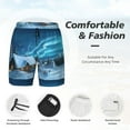 thumbnail image 4 of Kdxio Mountain Cottage In Snow Print Men'S Swim Trunks With Compression Liner 7 Inch Inseam Quick Dry Swim Shorts, 4 of 7