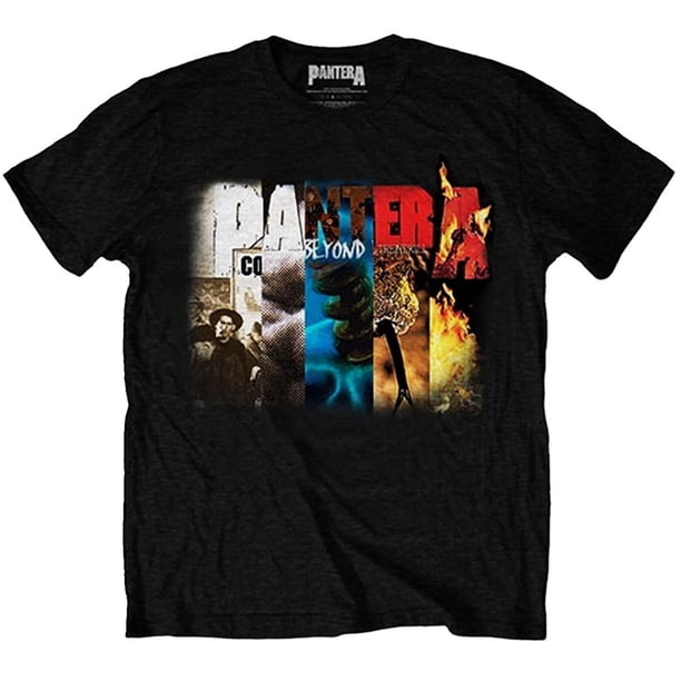 Pantera - Camiseta Collage de Álbumes de Algodón para Adultos Unisex (Negro)
