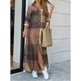 thumbnail image 1 of ZANZEA Party Vintage Leopard Robe 2023 Autumn Casual Long Sleeve Maxi Long Vestidos Dress Fashion Oversized Women Shirt Dress 14XL Gao Jinjia LED, 1 of 2