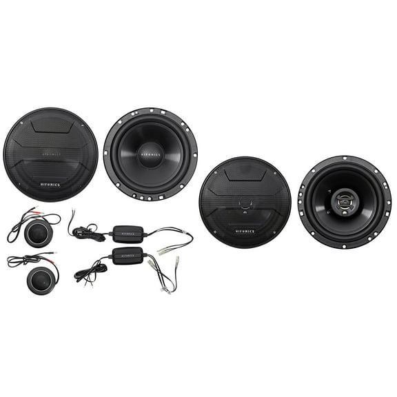 Pair Hifonics ZS65C 6.5" 400w Component Speakers (2) 6.5" 600w Coaxial Speakers