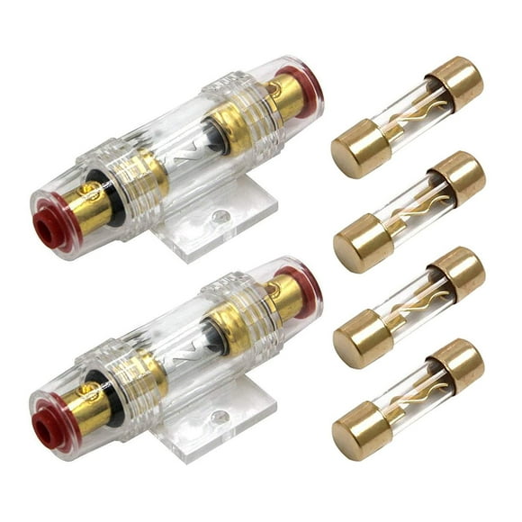 Carviya 2 Pcs 4-8 Gauge AWG in-line Waterproof Fuse Holder with Two 100A AGU Type Fuses For Car