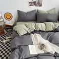 thumbnail image 4 of Black Bedding Set for Boys Girls Bedroom Washed Cotton Duvet Cover Pillowcase Bedspread Simple Fashion Bed Sheet Set Bed Linens, 4 of 7