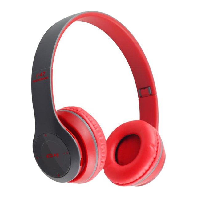 Auriculares para sobre oreja, Auriculares estéreo inalámbricos con cancelación de ruido, Auriculares inalámbricos con cable & Mod rojo CUTICAT Auriculares plegables