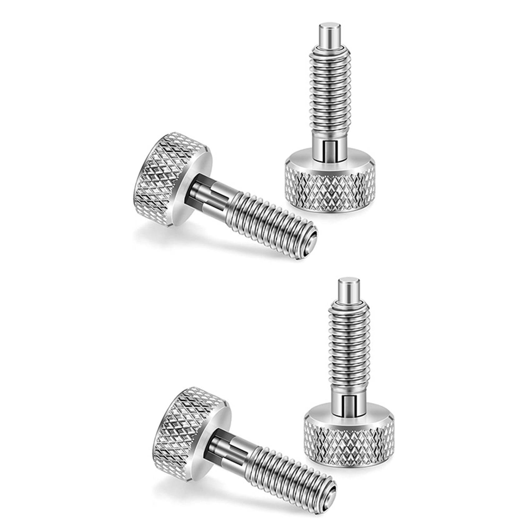 4X Hand Retractable Spring Plunger with Knurled Handle Stainless Steel