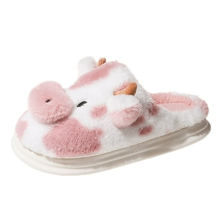 

Jungdeepe Couples Men Women On Furry Flat Home Winter Round Toe Keep Warm Spotted Cow Slippers Shoes Satin Slides for Women Takeaway Sandal Fuzzy Boot Slippers Women Closed Toe Womens Slippers Size 8