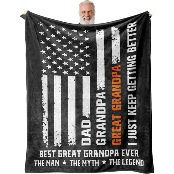Christmas Great Grandpa Gifts Blanket 60"x 50", Best Great Grandfather Gifts, Unique Great Grandpa Gift, Xmas Gifts for Great Grandpa, Promoted to Great Grandpa, Great-Grandpa Birthday Gifts