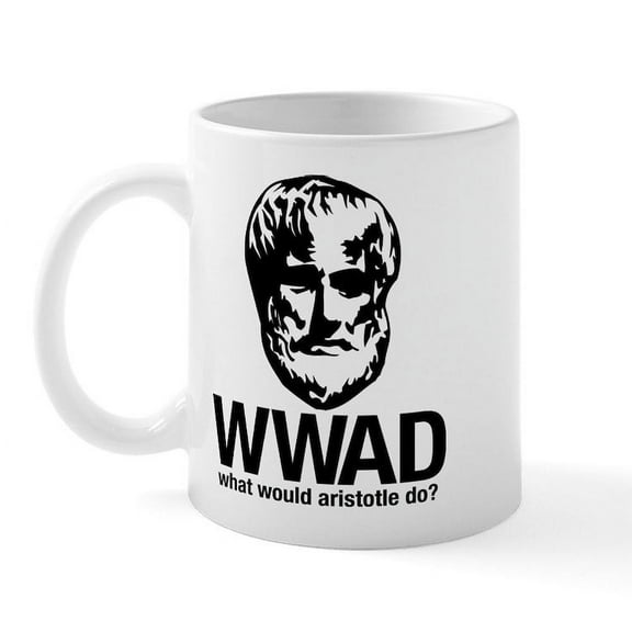 CafePress - WWAD Waht Would Aristotle Do? Mug - 11 oz Ceramic Mug - Novelty Coffee Tea Cup