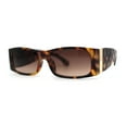 thumbnail image 2 of Womens Mod Square Rectangle Thick Temple Fashion Sunglasses Tortoise Brown, 2 of 5
