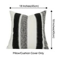 thumbnail image 2 of MAGOLIFE Set of 2 Indoor 18x18 In Black&White&Gray Soft Stripes Wool Farmhouse Decorative Throw Pillow Cover Boho Accent Neutral Textured Cushion Pillow Case for Living Room Couch Bed Sofa, 2 of 10