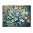 thumbnail image 3 of Designart "Minimal Collage of Blue and White Cacti II" Floral Print on Natural Pine Wood, 3 of 5
