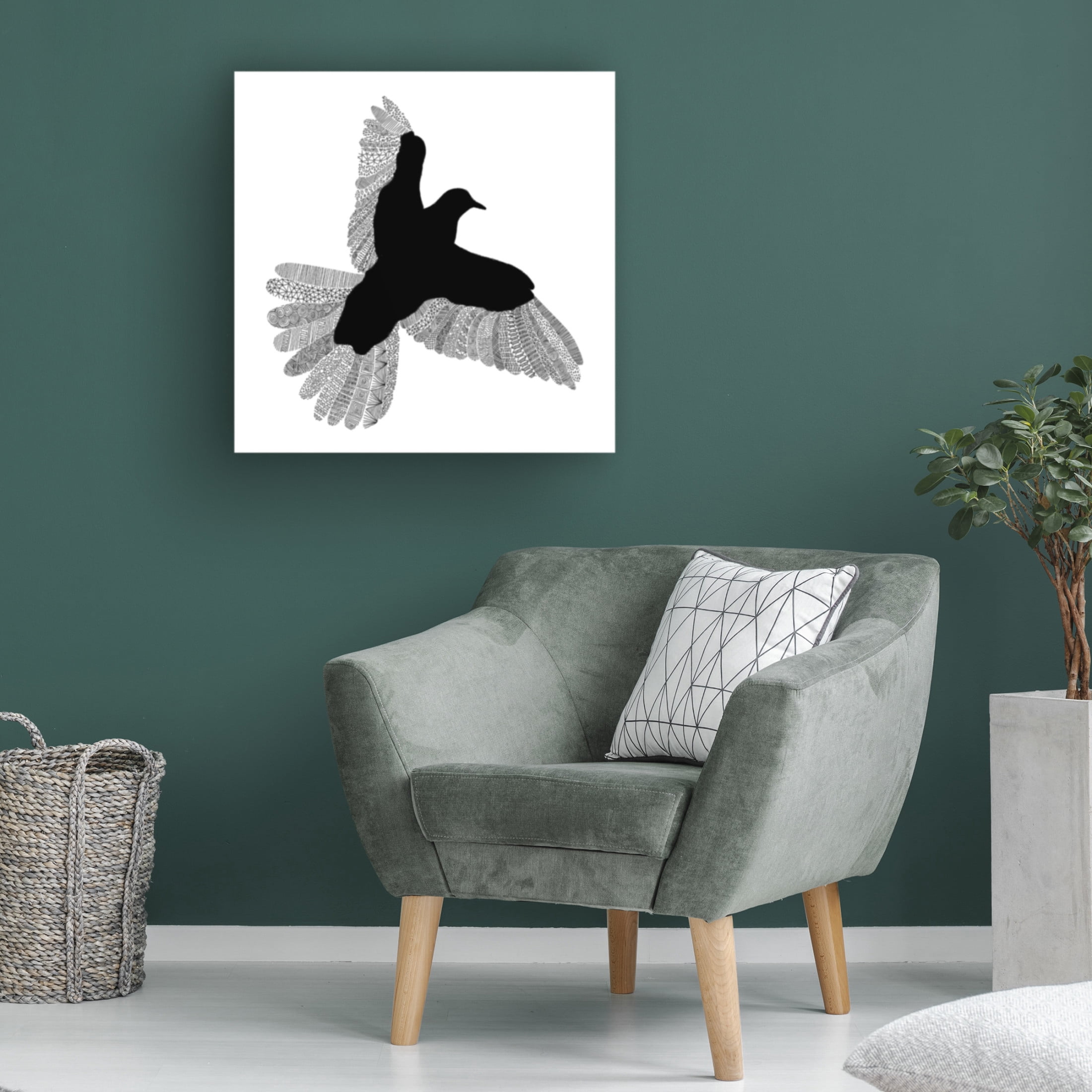 Trademark Fine Art Florent Bodart  Bird White Canvas Wall Art