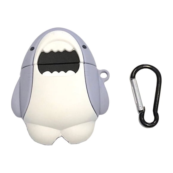 MasteelfCA Shark Shape Wireless Headset Cover Creative Silicone Protective Shell Headphone Case Compatible for AirPods 2 & 1