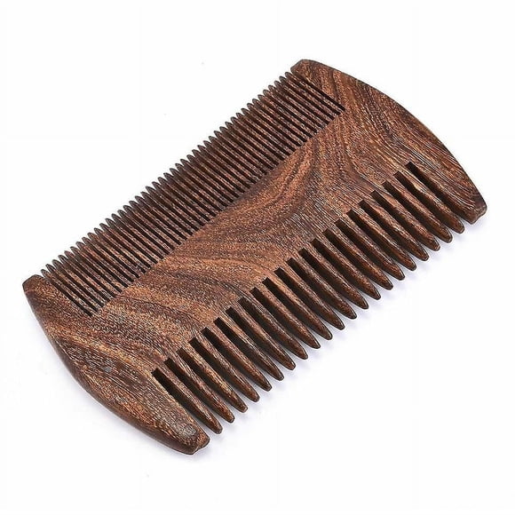 Premium Handmade Sandalwood Beard Comb for Men - 2pcs, Fine & Wide Tooth Men's Wooden Comb