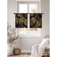 thumbnail image 3 of Gold Ginkgo Leaves Sheer Curtains 54 Inches Long 2 Panels Realistic Plant Black Background Light Filtering Semi Sheer Window Curtains Drapes for Bedroom Living Room 52"x54", 3 of 7