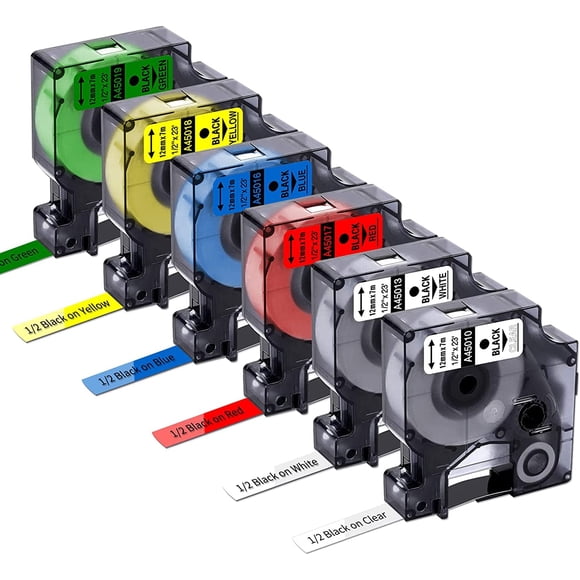Cinta adhesiva Freshworld compatible con Dymo D1 45013 45010 45016 45017 45018 45019