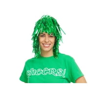 Way to Celebrate St. Patrick's Day Metallic Green Shiny Foil Wig