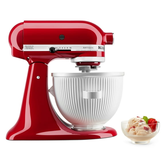 KitchenAid 2-Qt Ice Cream Maker Attachment for select KitchenAid Tilt-Head Stand Mixers, White