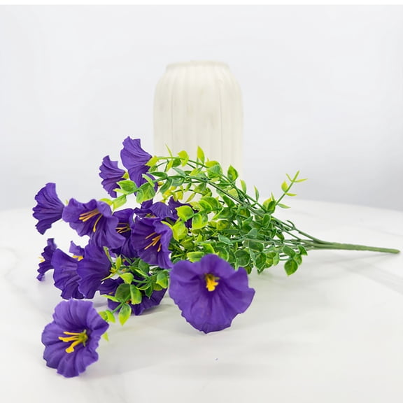 Artificial Morning Glory Bouquets, Realistic Fake Petunia Flowers with Greenery, UV-Resistant for Home Decor, Wedding Centerpieces & Outdoor Patio Use, Multi-Color