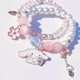 thumbnail image 2 of Kawaii Bracelet Crystal Pearl Bracelet, Anime Elastic Stretch Crystal Bead Bracelet Cute Cartoon Kawaii Elastic Beaded Bracelets for Girls Women, 2 of 4