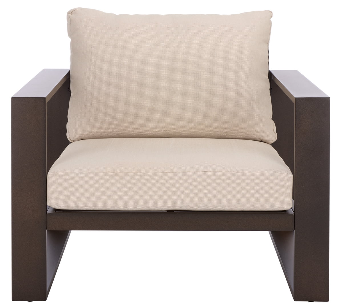 Safavieh Fash Scandinavian Metal and Fabric Armchair, Brown/Taupe, Set of 2