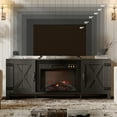 thumbnail image 6 of Bestier 63" Fireplace TV Stand with 23" Electric Fireplace for TVs up to 70" Farmhouse Barn Door Entertainment Center with Heater & RGB Lights for Living Room , Black, 6 of 11