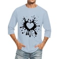 thumbnail image 2 of Camisetas de Manga Larga para Hombres, Día de San Valentín Impreso 3/4 Manga Camiseta de Fitness, Mezcla de Algodón Casual, 2 of 9