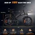thumbnail image 6 of GOKEEP X20 Electric Bike for Adults, 750W Motor Electric Bicycle with 48V 21.3AH Removable Li Dual Battery, 20" x4.0 Fat Tire Folding Electric Dirt Bike, E-Mountain Bike, UL2849, Black, 6 of 6